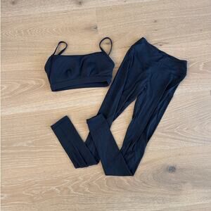 Nama Sports Bra & Leggins Set Pinstripe Size XS Gray